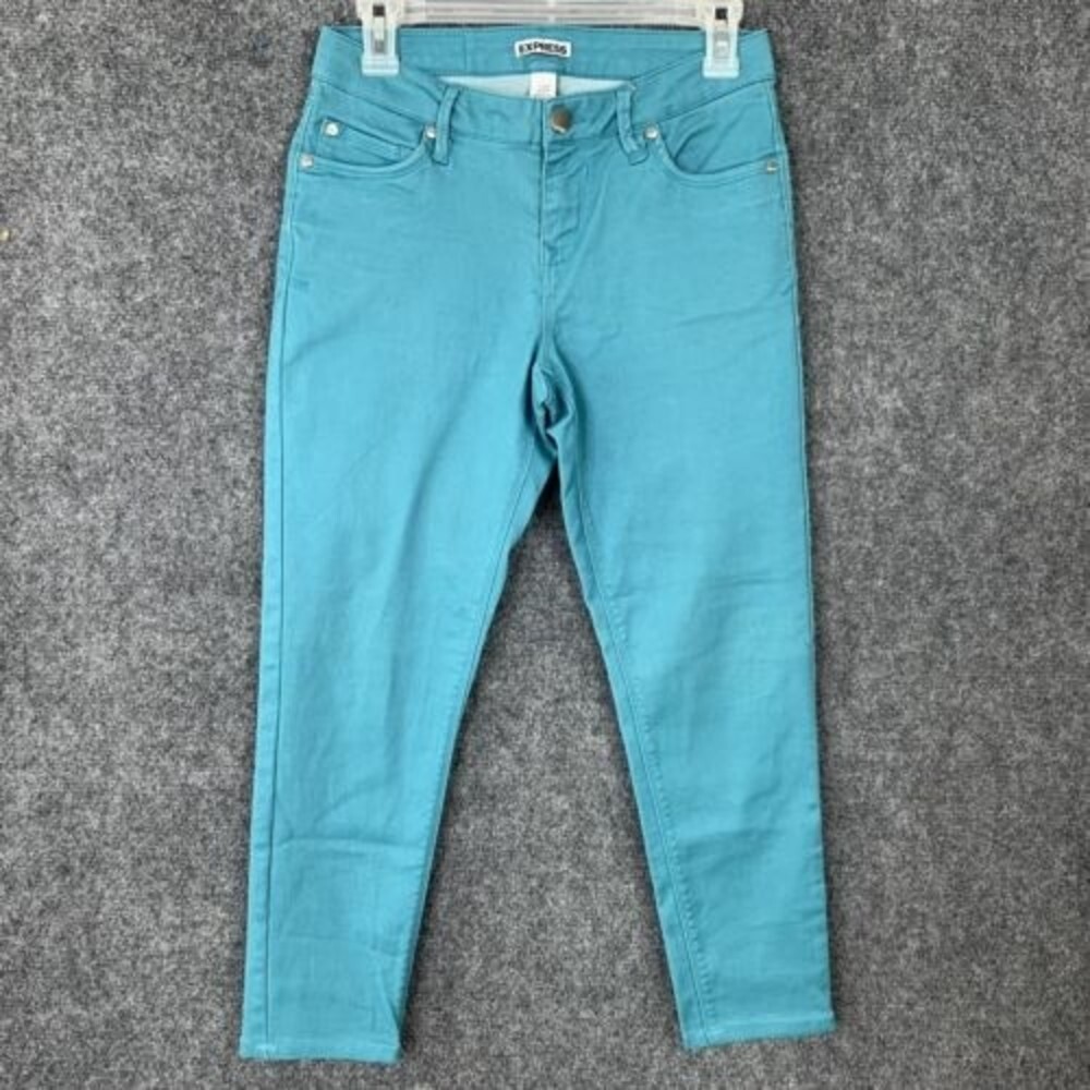 Express Girls 8 Turquoise Jeans 5 Pocket Cotton Spandex
